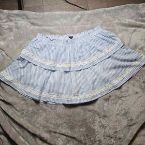 Wild Fable Blue White Striped Skort Lace Trim Size XXL